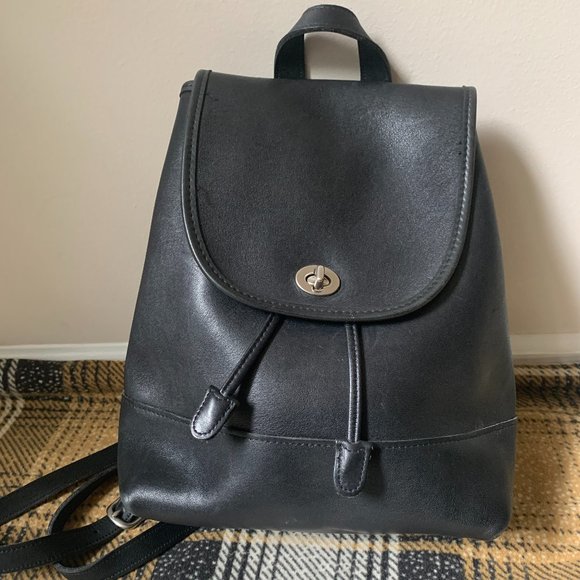 coach black backpack purse